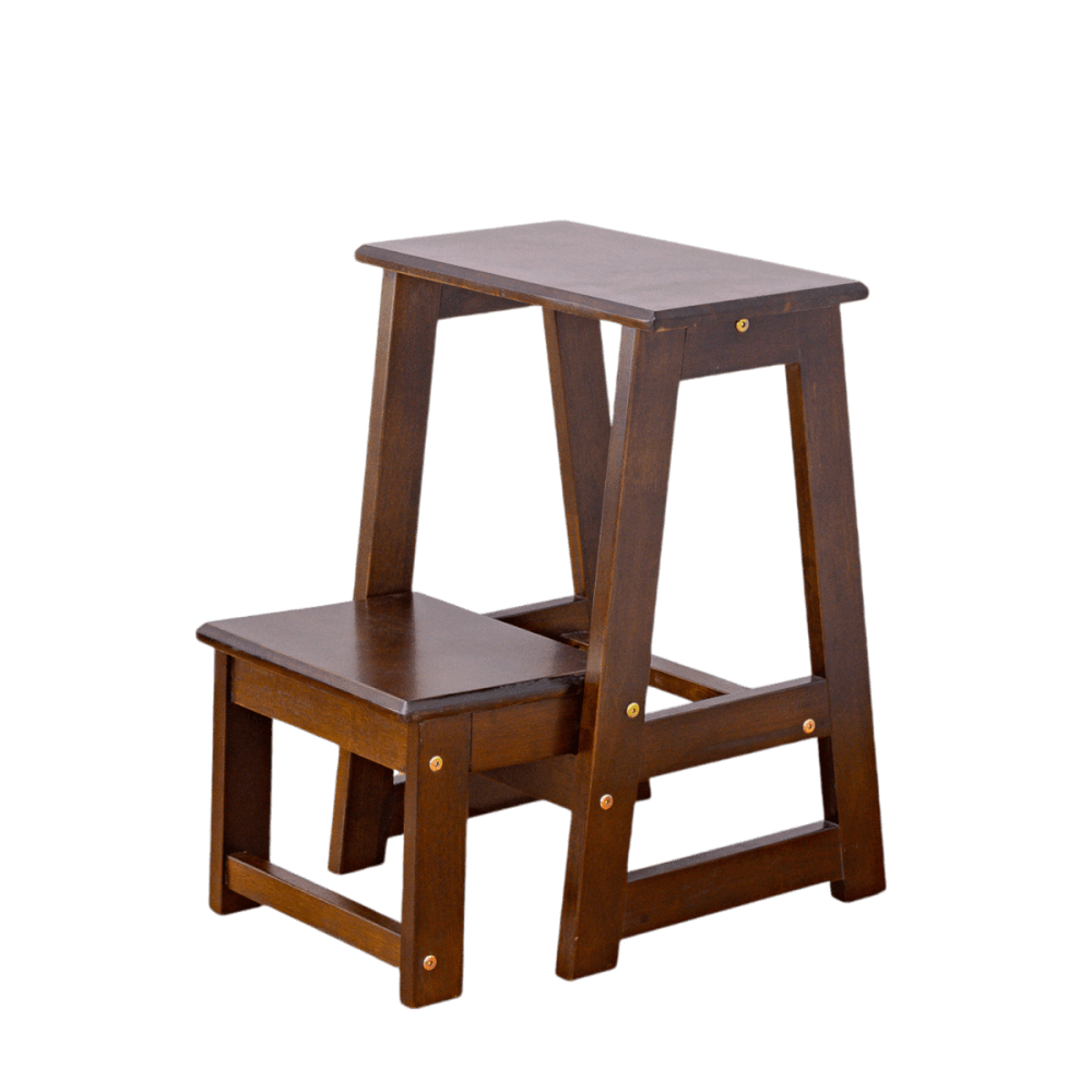 บันไดไม้ยางพารา 2 ขั้น ประกอบส่ง Evergreen Furniture SLST-55  40x43x55ซม. สีน้ำตาลเข้ม